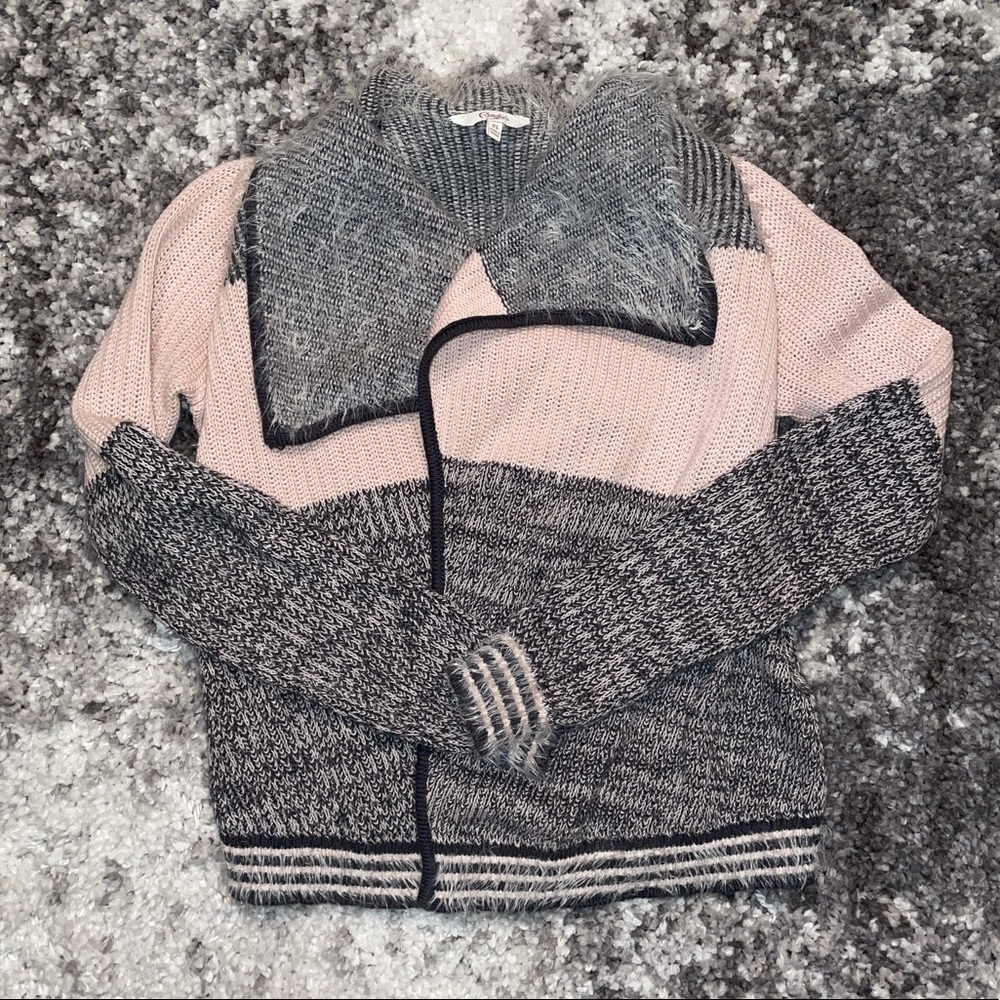Pink and Gray Fuzzy Knit Cardigan From Kohl’s!!!😁💗